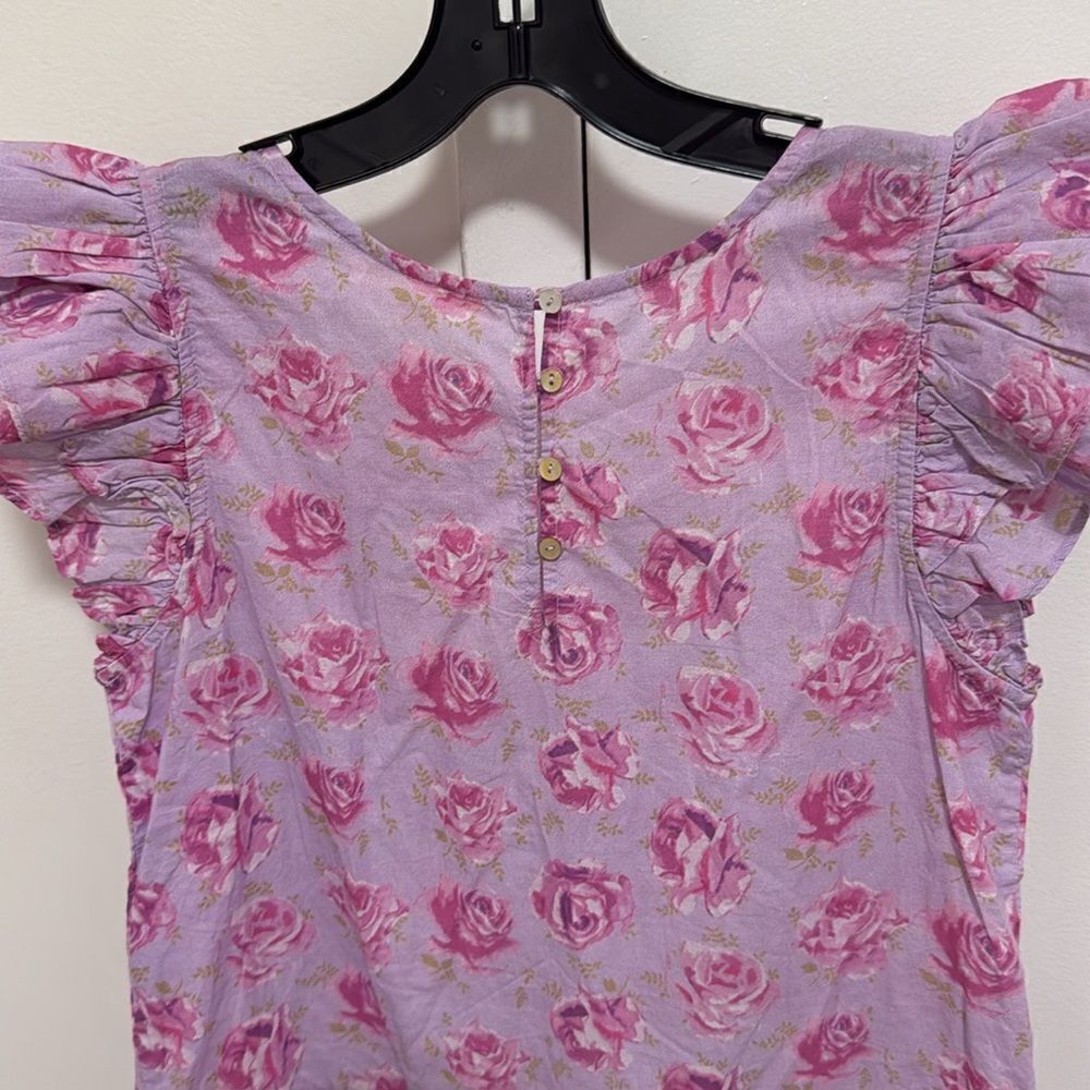 LoveShackFancy Girls’ Lilac Fusion Mavis Flutter Sleeve Dress. Size 12. - Picture 5 of 8